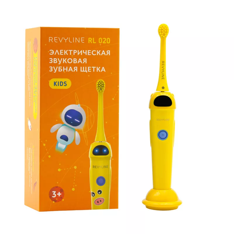 Звуковая щетка для детей Revyline RL 020 Kids в сочном желтом дизайне